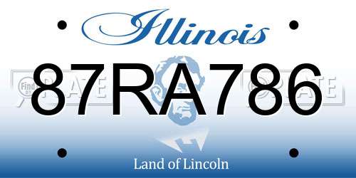87RA786 Illinois License Plate