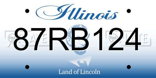 87RB124 Illinois License Plate