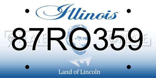 87RO359 Illinois License Plate