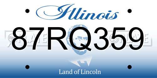 87RQ359 Illinois License Plate