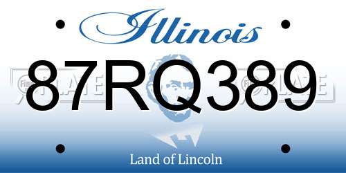 87RQ389 Illinois License Plate