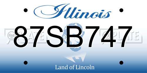 87SB747 Illinois License Plate