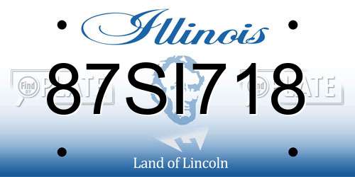 87SI718 Illinois License Plate