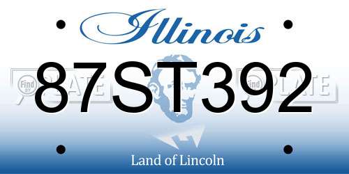 87ST392 Illinois License Plate
