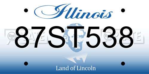 87ST538 Illinois License Plate