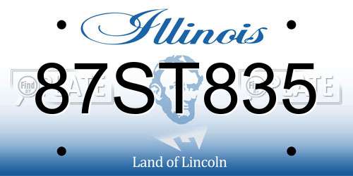 87ST835 Illinois License Plate