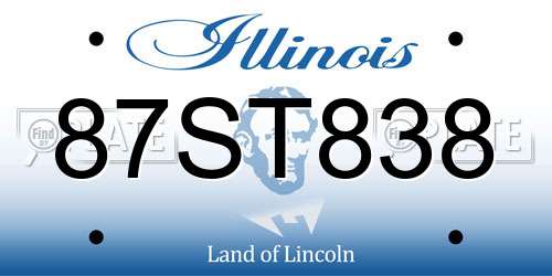 87ST838 Illinois License Plate