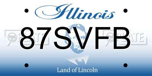 87SVFB Illinois License Plate