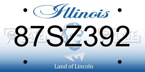 87SZ392 Illinois License Plate