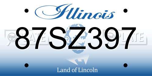 87SZ397 Illinois License Plate