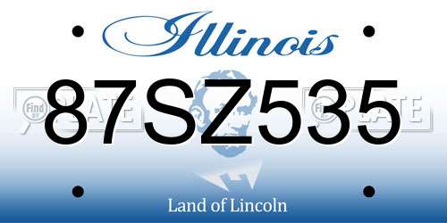 87SZ535 Illinois License Plate