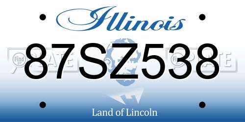 87SZ538 Illinois License Plate