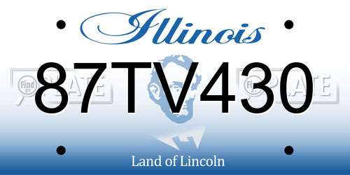 87TV430 Illinois License Plate