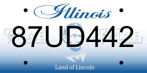 87UD442 Illinois License Plate
