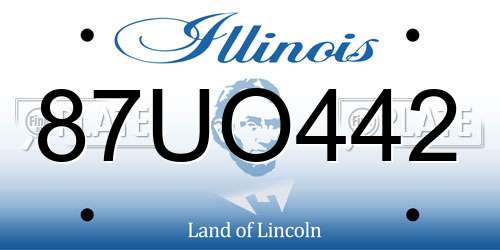87UO442 Illinois License Plate