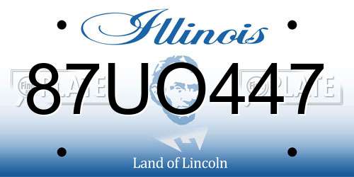 87UO447 Illinois License Plate