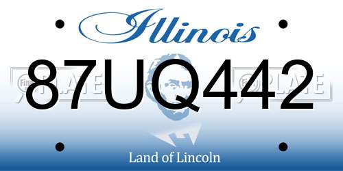 87UQ442 Illinois License Plate