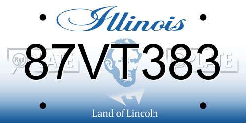 87VT383 Illinois License Plate