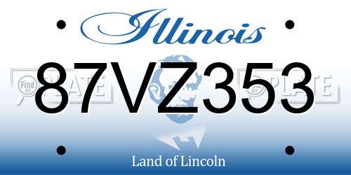 87VZ353 Illinois License Plate