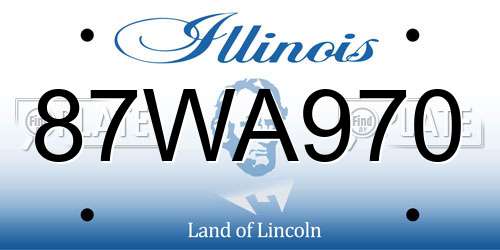 87WA970 Illinois License Plate