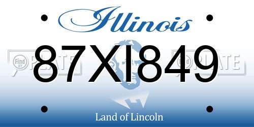 87XI849 Illinois License Plate