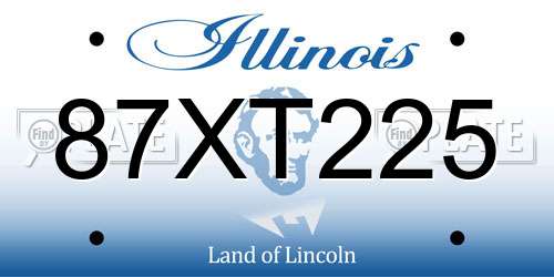 87XT225 Illinois License Plate