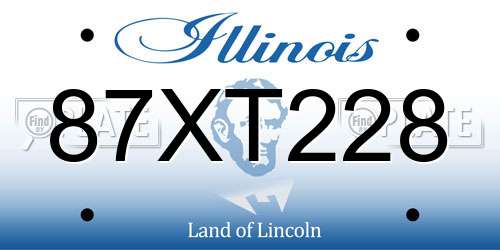 87XT228 Illinois License Plate