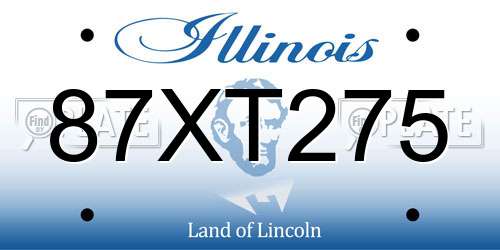 87XT275 Illinois License Plate