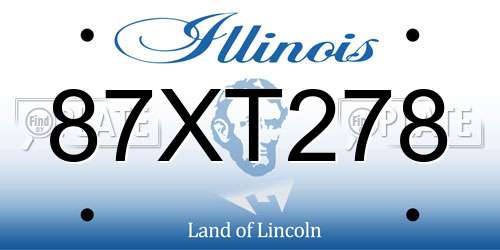 87XT278 Illinois License Plate