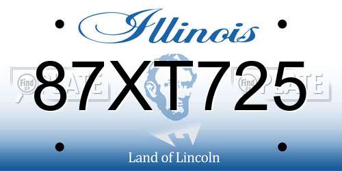 87XT725 Illinois License Plate