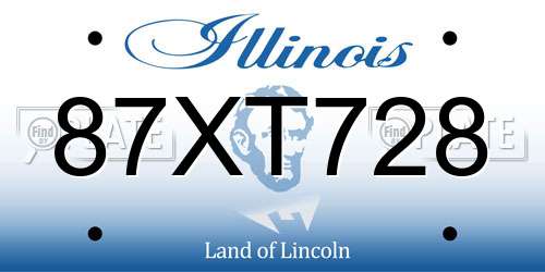 87XT728 Illinois License Plate