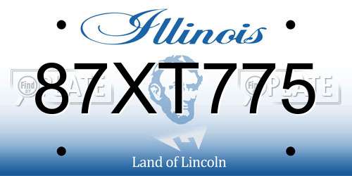 87XT775 Illinois License Plate