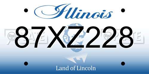 87XZ228 Illinois License Plate