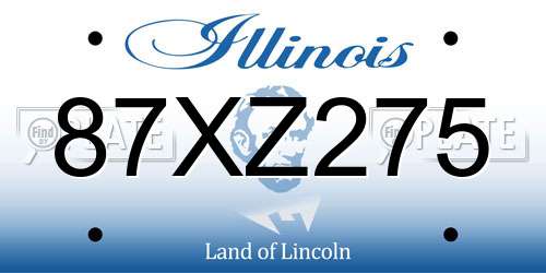 87XZ275 Illinois License Plate
