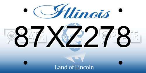 87XZ278 Illinois License Plate