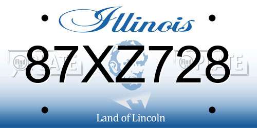 87XZ728 Illinois License Plate