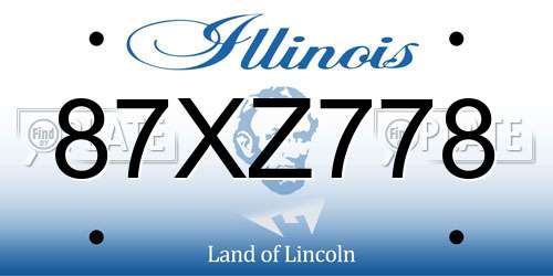 87XZ778 Illinois License Plate
