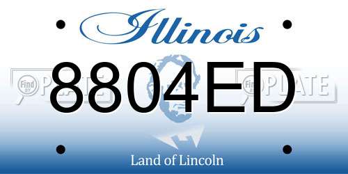 8804ED Illinois License Plate