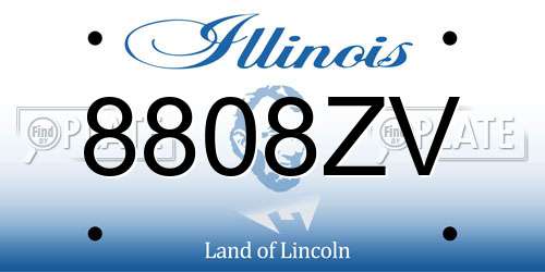 8808ZV Illinois License Plate
