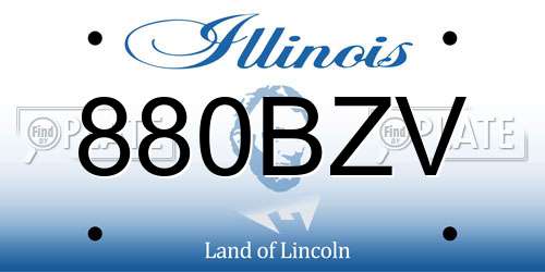 880BZV Illinois License Plate
