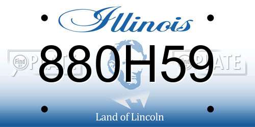 880H59 Illinois License Plate