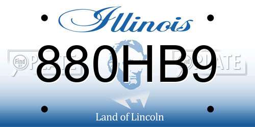 880HB9 Illinois License Plate