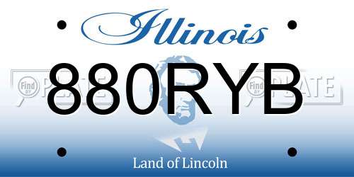 880RYB Illinois License Plate