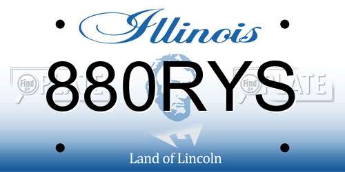 880RYS Illinois License Plate