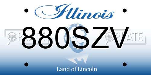 880SZV Illinois License Plate
