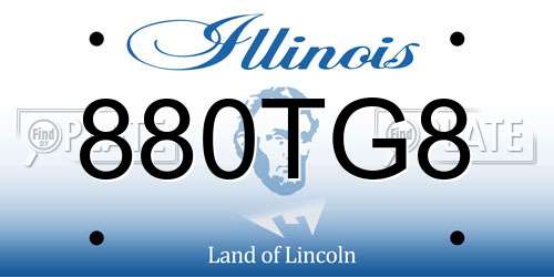 880TG8 Illinois License Plate
