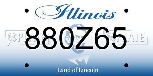 880Z65 Illinois License Plate