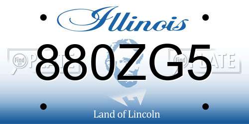 880ZG5 Illinois License Plate