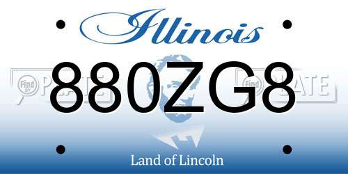 880ZG8 Illinois License Plate