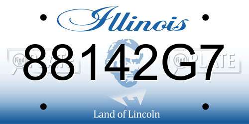 88142G7 Illinois License Plate